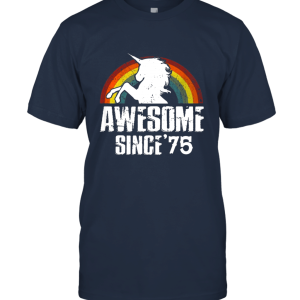 Wesome Since 1975 Unicorn Rainbow Birthday Unisex T-Shirt