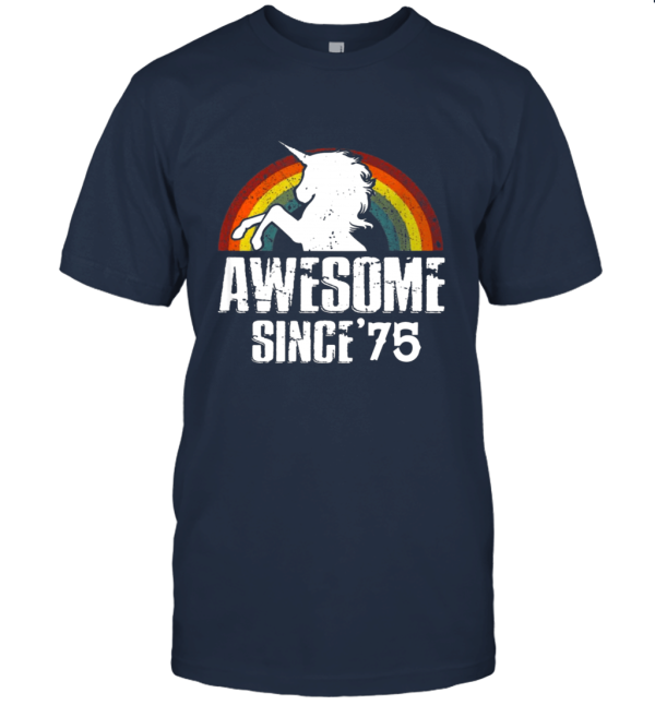 Wesome Since 1975 Unicorn Rainbow Birthday Unisex T-Shirt