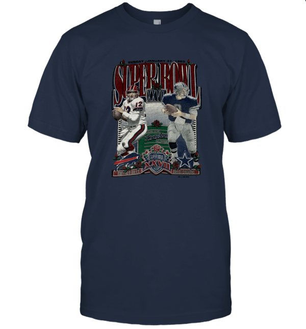 Vintage DALLAS COWBOYS vs Buffalo Bills Super Bowl Unisex T-Shirt