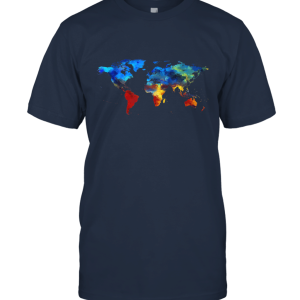 Watercolor World Map T Shirt for People Who Love the World Unisex T-Shirt
