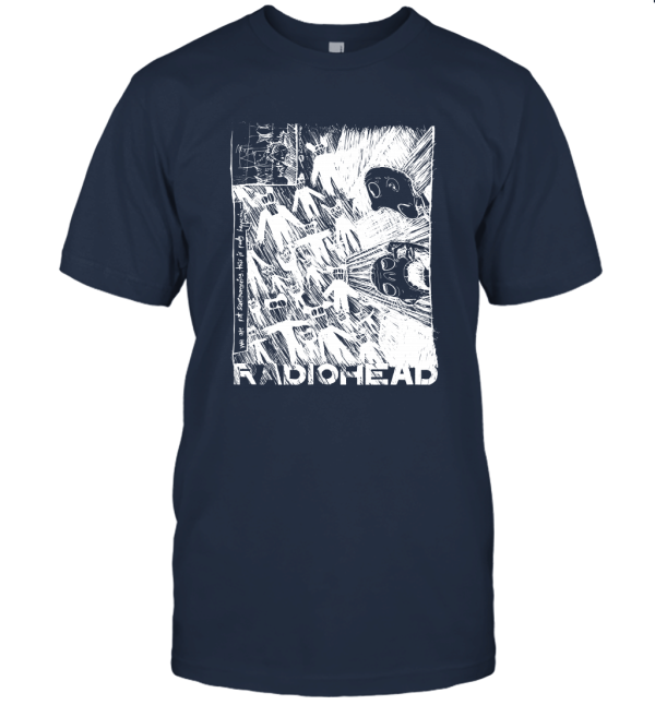W.A.S.T.E. Adult Radiohead Scribble on Ivory áo ?en Unisex T-Shirt