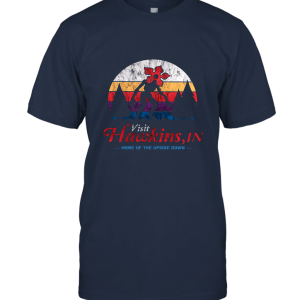 Visit Hawkins Vintage Distressed Demogorgon Stranger Things Slim Fit Unisex T-Shirt