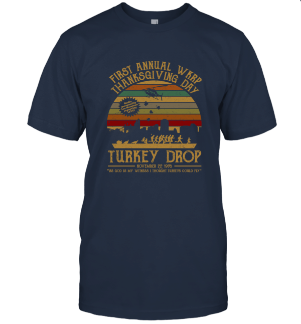 Vintage Turkey Thanksgiving Day Wkrp Turkey Drop Unisex T-Shirt