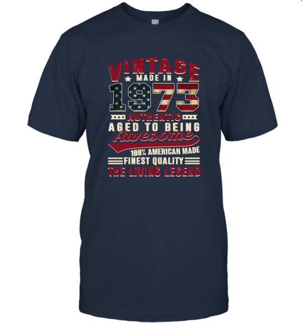 Vintage Retro Genuine Made In 1973 45th Birthday Gift Idea Unisex T-Shirt