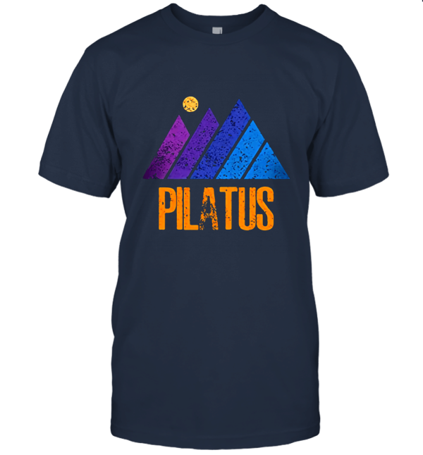 Vintage Tee Shirt Graphic T Shirt Mountain PILATUS Deep Black Unisex T-Shirt
