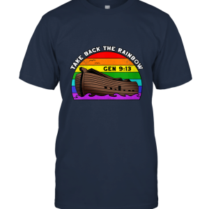 Womens Noah's Ark Genesis Taking Take Back The Rainbow V Neck T Shirt Unisex T-Shirt