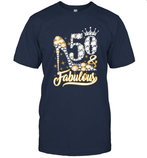 Womens 50 and Fabulous 50th Birthday Diamond T Shirt Unisex T-Shirt