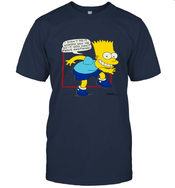 90s Bart Simpson I Didn't Do It T Shirt. Unisex T-Shirt