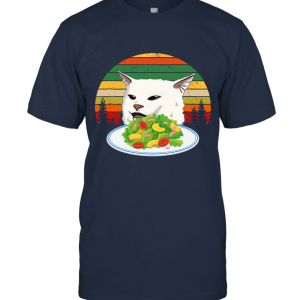 Angry Women Yelling At Confused Cat At Dinner Table Meme Unisex T-Shirt