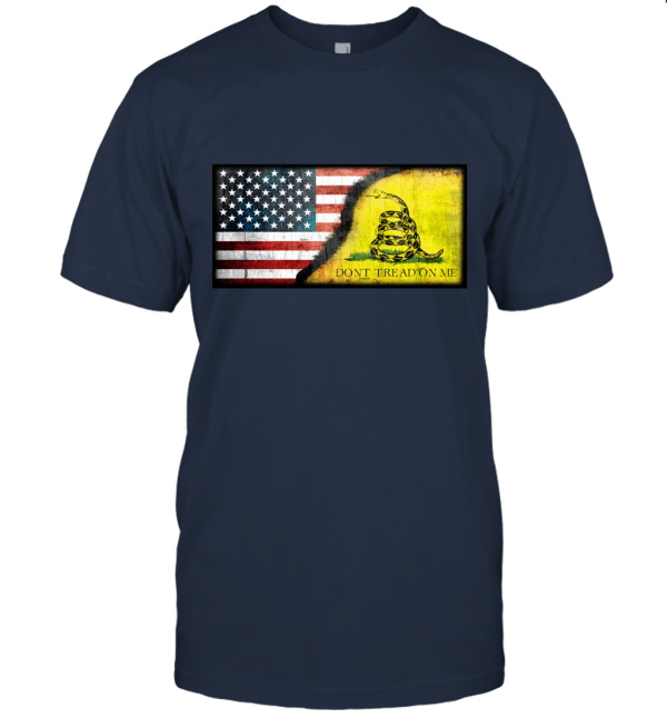 American Flag Dont Tread On Me Grunged Unisex T-Shirt