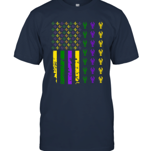 American Flag Mardi Gras  Mardi Gras Crawfish Outfit Unisex T-Shirt