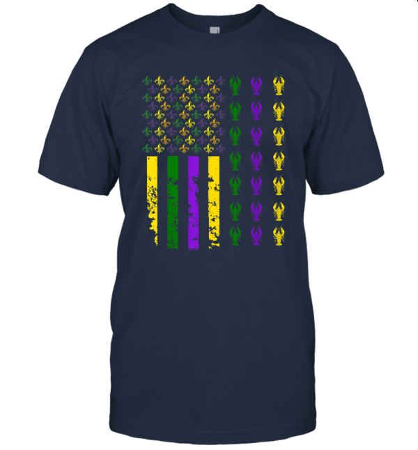 American Flag Mardi Gras  Mardi Gras Crawfish Outfit Unisex T-Shirt