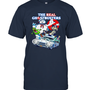 American Classics Real Ghostbusters TV Series GB Collage Navy Adult T Shirt Unisex T-Shirt