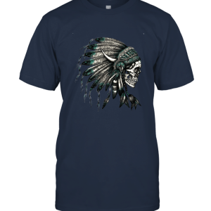 Amdesco Native American Chief Skull Buffalo Headdress Unisex T-Shirt