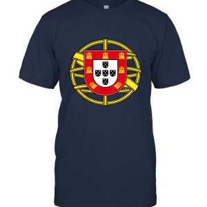 Amdesco Junior's Coat of Arms of Portugal Portuguese Pride V Neck T Shirt Unisex T-Shirt