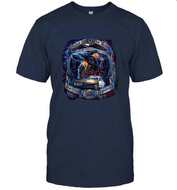 Amdesco Men's Police Law Enforcement Backbone of America Unisex T-Shirt