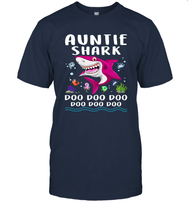 Auntie Shark T Shirt Doo Doo Doo  Mothers Day Gift Unisex T-Shirt