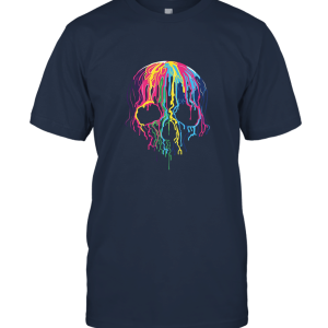 Colorful Melting Skull Art Graphic Halloween TShirt Unisex T-Shirt