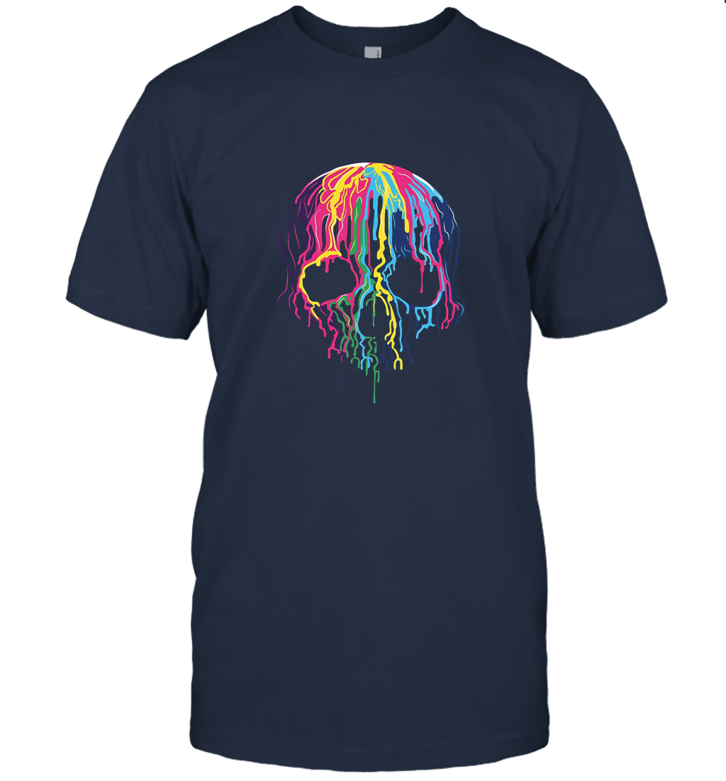 Colorful Melting Skull Art Graphic Halloween TShirt Unisex T-Shirt