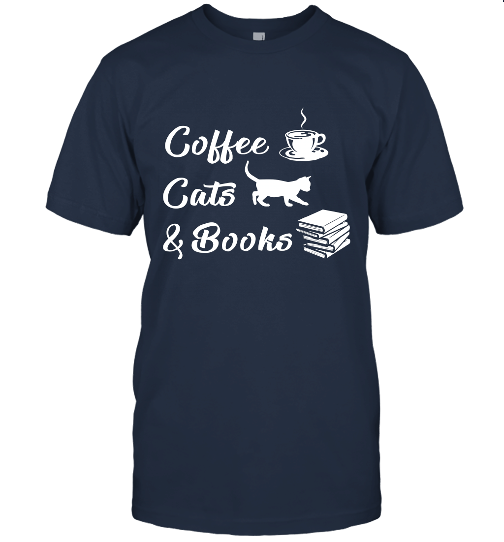 Coffee Cat and Book Unisex T-Shirt