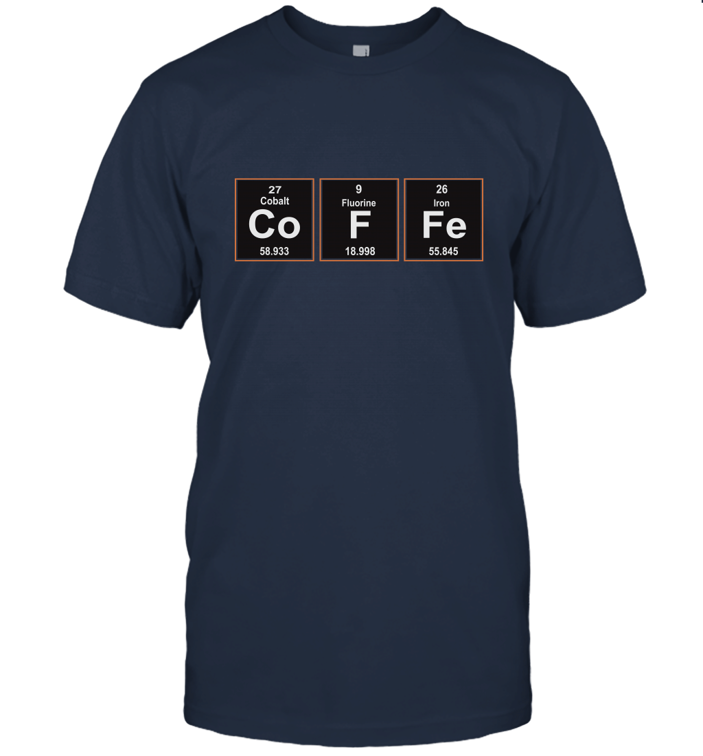 Coffee Periodic Table Science Funny Unisex T-Shirt