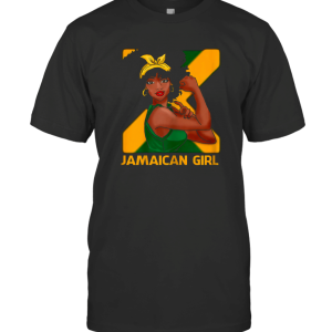 Womens Jamaican Girl Strong Women Jamaica Flag T-Shirt