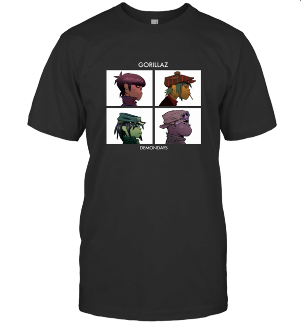 ZHIJIANSHIGONG Men Gorillaz Demon Day Cool Walk Black T-Shirt