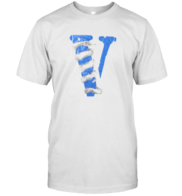 YYWan Tide Brand T Shirt Men Big V Python Print Vlone T-Shirt
