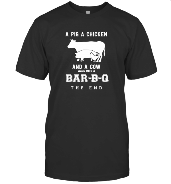 Youth Funny Pig Chicken Cow Bar B Q T-Shirt
