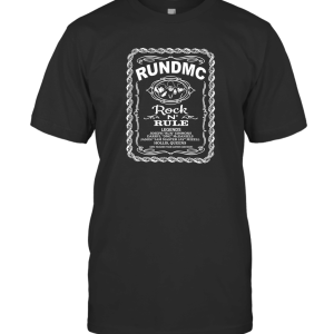 Run DMC  Rock and Rule Whiskey Label T-Shirt