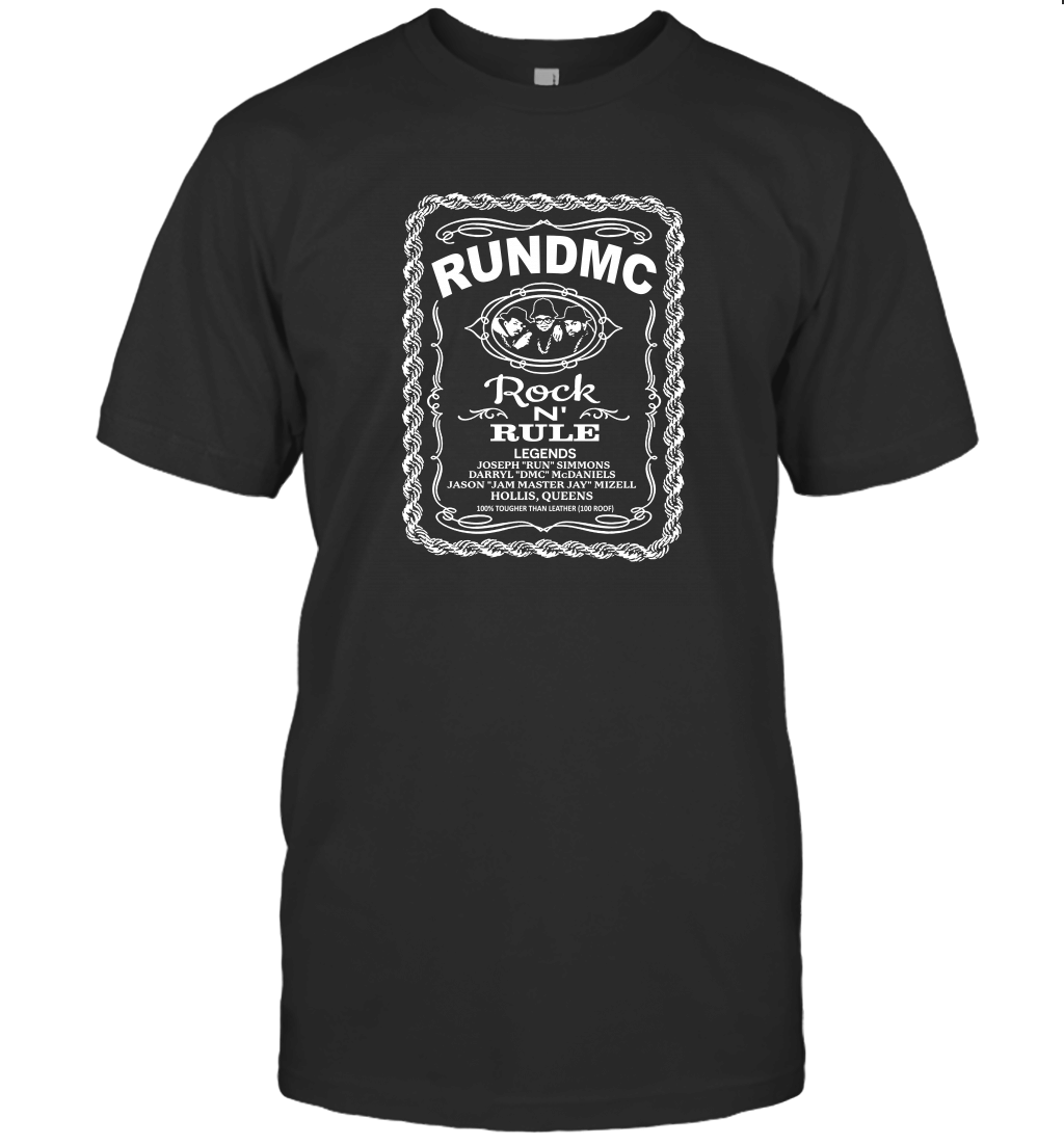 Run DMC Rock and Rule Whiskey Label T-Shirt