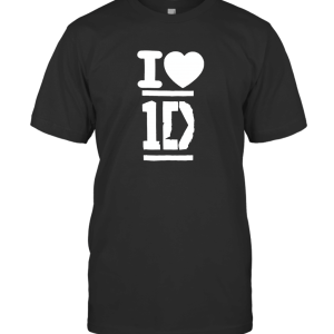 One Direction I Heart Love 1D Girls Juniors Blue T-Shirt