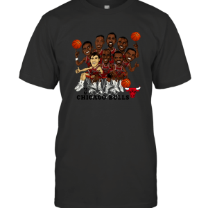 VINTAGE CHICAGO BULLS TEAM CARICATURE T-Shirt