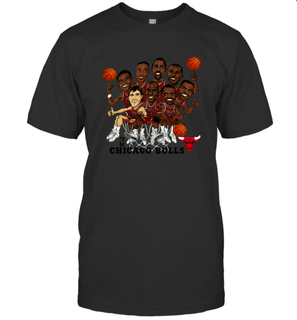 VINTAGE CHICAGO BULLS TEAM CARICATURE T-Shirt