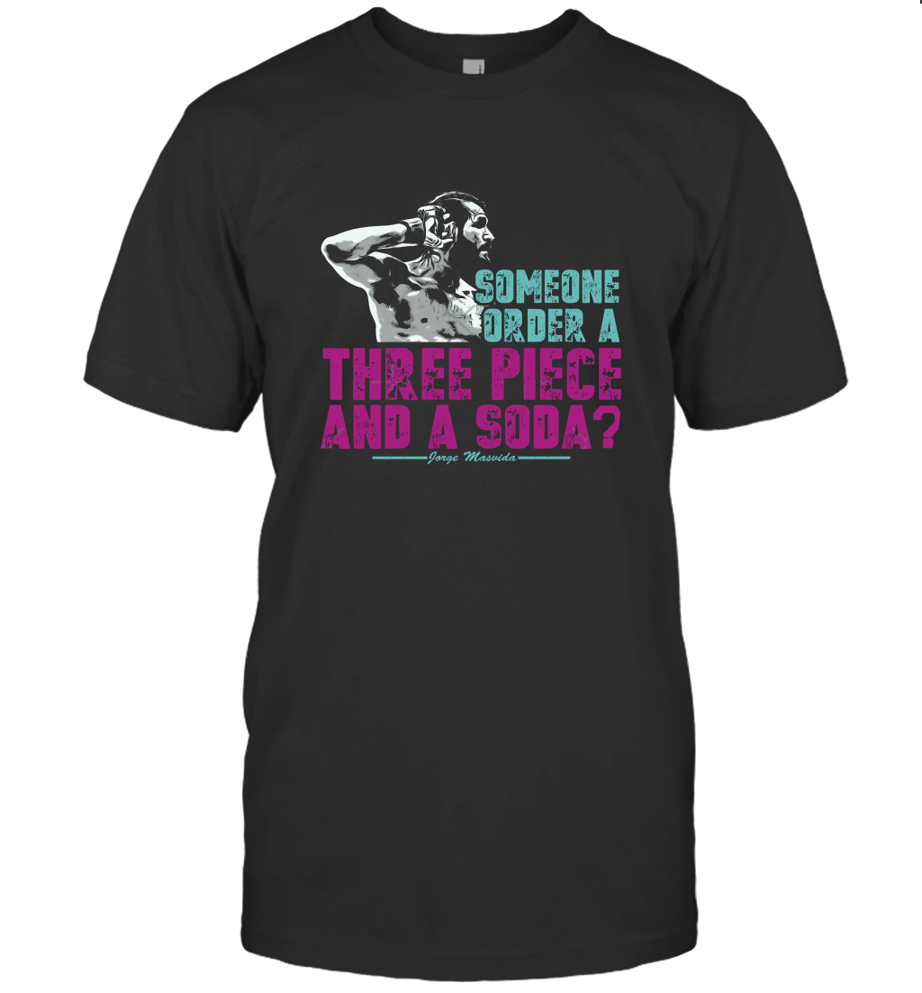 Three Piece And A Soda Jorge Masvidal Slim Fit T-Shirt