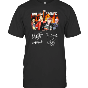 The Rolling Stones Ronnie Wood Mick Jagger Keith Richards Charlie Watts signature T-Shirt