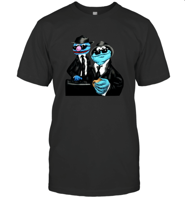 Vintage 90s the blue brothers parody the blues brothers sesame street characters cookie monster  T-Shirt