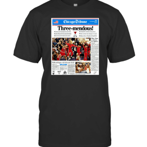 Vintage Chicago Tribune Bulls Three Mendous Championship T-Shirt