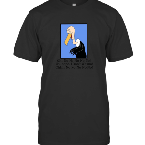 XIULUAN MEN'S BEAKY BUZZARD CARTOON NO NO T-Shirt