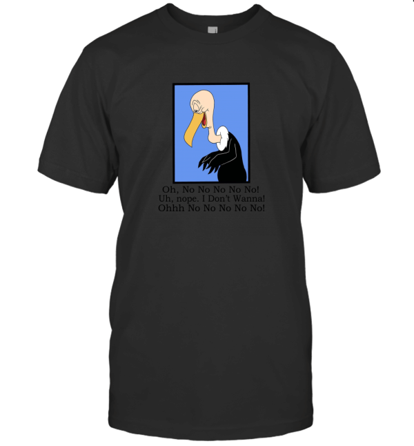 XIULUAN MEN'S BEAKY BUZZARD CARTOON NO NO T-Shirt