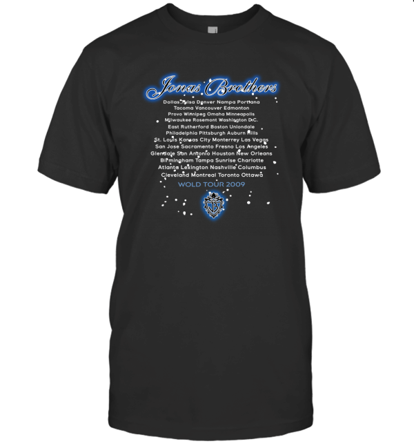 Vintage The Jonas Brothers World Tour mat sau T-Shirt