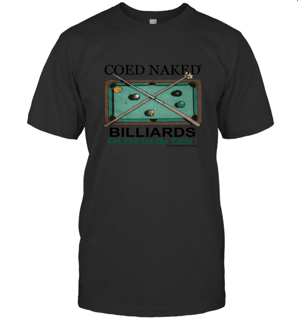 Vintage 90s Coed Naked Billiards Get Felt On The Table T-Shirt