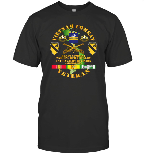Veteran W Bravo 2nd Bn 8th Cav Coa 1st Cav Div T-Shirt