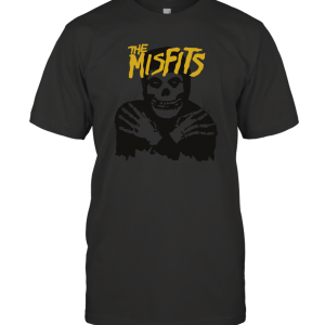 The Misfits Classic Skull Yellow Logo Fitted Jersey T-Shirt