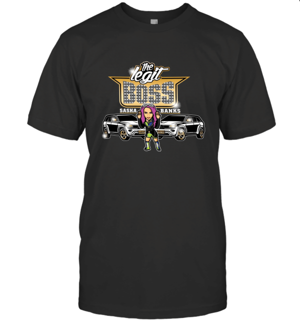 WWE X NERDS SASHA BANKS ROLLING LIKE A BOSS CARTOON T-Shirt