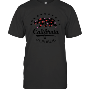 Tees geek California Republic Floral Bear T-Shirt