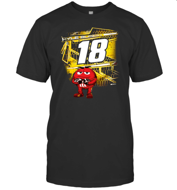 Style Oversized 2 Sided Brown Big Print Kyle Busch mat sau T-Shirt