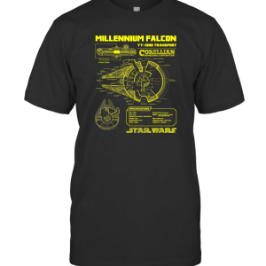 Star Wars Men's Millennium Falcon Schematics T-Shirt