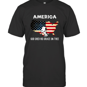 Snoopy Hugs America Flag T-Shirt