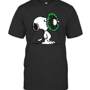 Snoopy Peanuts Funny Christmas Holiday Wreath T-Shirt